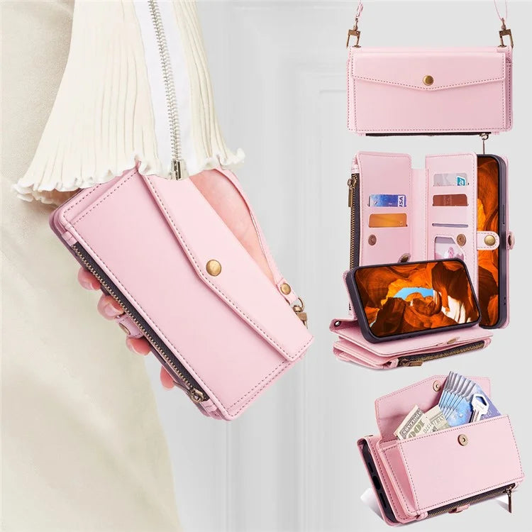 For Xiaomi Redmi Turbo 3 5G / Poco F6 5G Phone Case Large Capacity Wallet Leather Stand Protective Cover with 2 Straps
