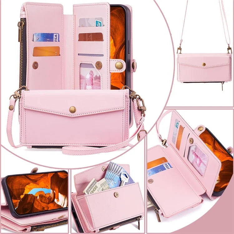For Xiaomi Redmi Turbo 3 5G / Poco F6 5G Phone Case Large Capacity Wallet Leather Stand Protective Cover with 2 Straps