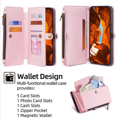 For Xiaomi Redmi Turbo 3 5G / Poco F6 5G Phone Case Large Capacity Wallet Leather Stand Protective Cover with 2 Straps