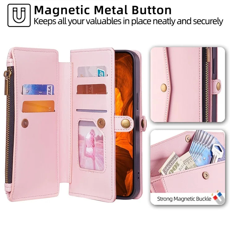 For Xiaomi Redmi Turbo 3 5G / Poco F6 5G Phone Case Large Capacity Wallet Leather Stand Protective Cover with 2 Straps