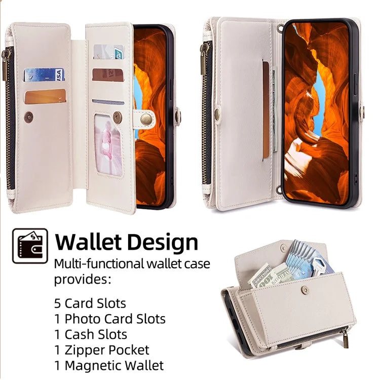 For Xiaomi Redmi Turbo 3 5G / Poco F6 5G Phone Case Large Capacity Wallet Leather Stand Protective Cover with 2 Straps