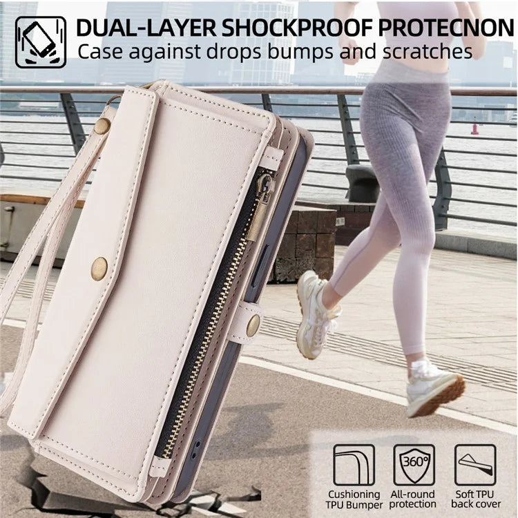 For Xiaomi Redmi Turbo 3 5G / Poco F6 5G Phone Case Large Capacity Wallet Leather Stand Protective Cover with 2 Straps