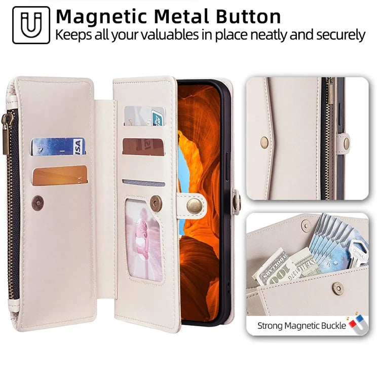 For Xiaomi Redmi Turbo 3 5G / Poco F6 5G Phone Case Large Capacity Wallet Leather Stand Protective Cover with 2 Straps