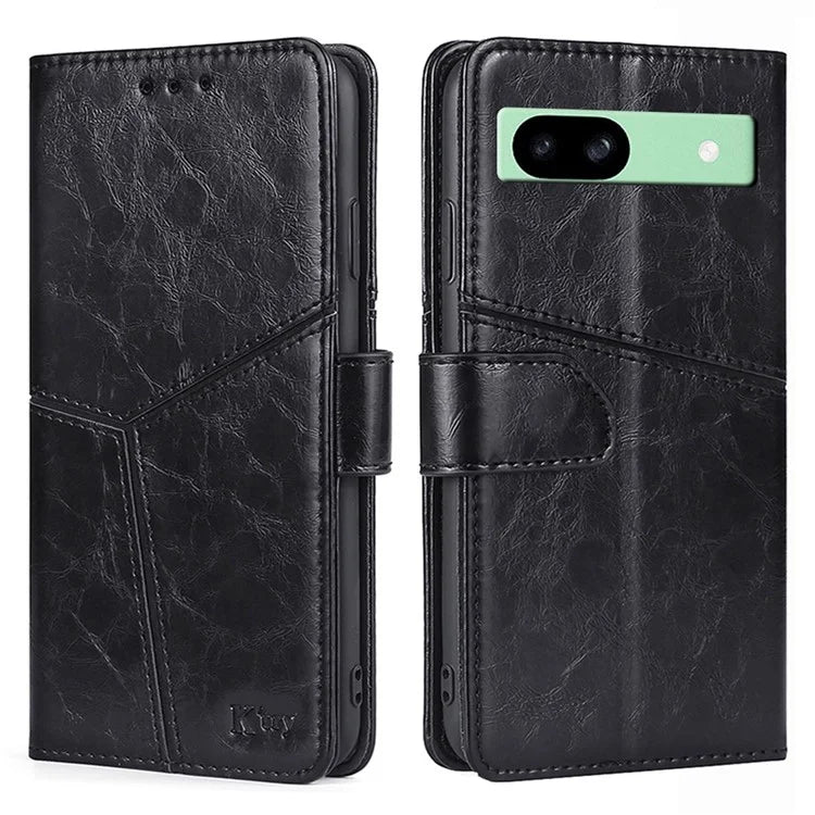 For Google Pixel 8a Geometric Splicing Case Leather Wallet Stand Phone Cover