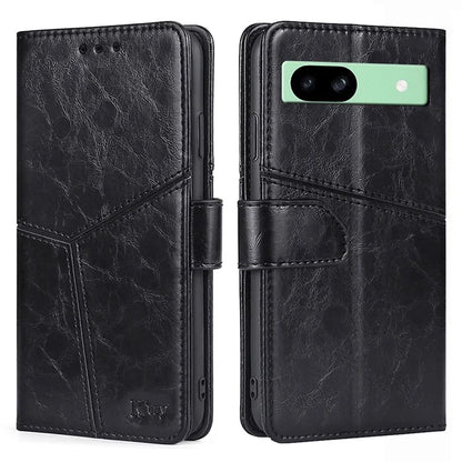 For Google Pixel 8a Geometric Splicing Case Leather Wallet Stand Phone Cover