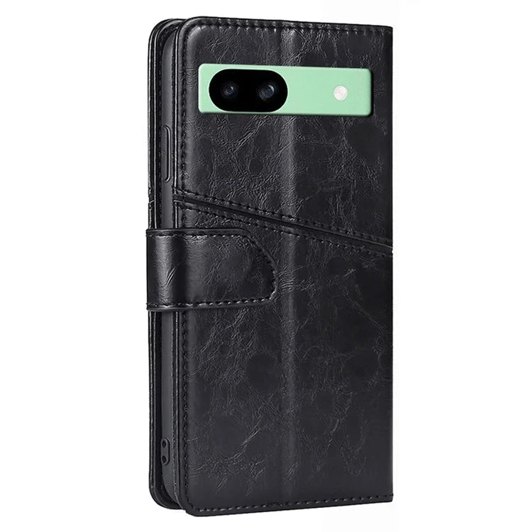 For Google Pixel 8a Geometric Splicing Case Leather Wallet Stand Phone Cover