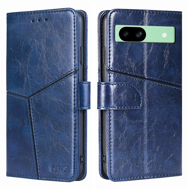 For Google Pixel 8a Geometric Splicing Case Leather Wallet Stand Phone Cover