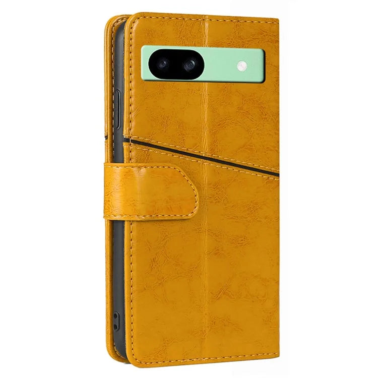 For Google Pixel 8a Geometric Splicing Case Leather Wallet Stand Phone Cover
