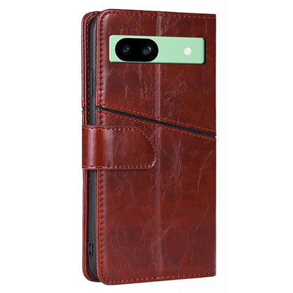 For Google Pixel 8a Geometric Splicing Case Leather Wallet Stand Phone Cover