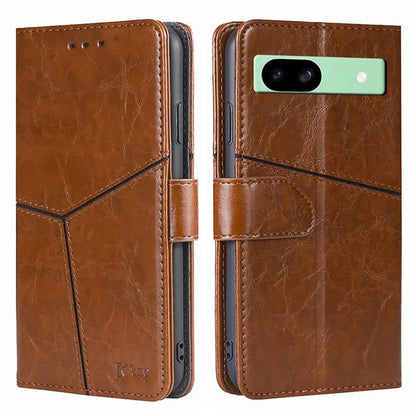 For Google Pixel 8a Geometric Splicing Case Leather Wallet Stand Phone Cover