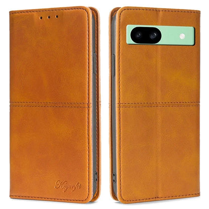 For Google Pixel 8a Case Cowhide Texture PU Leather Phone Cover with Card Slots