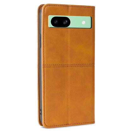 For Google Pixel 8a Case Cowhide Texture PU Leather Phone Cover with Card Slots