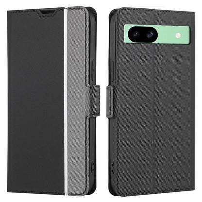 For Google Pixel 8a Fall Proof Case Card Holder Twill Texture Leather Cell Phone Cover