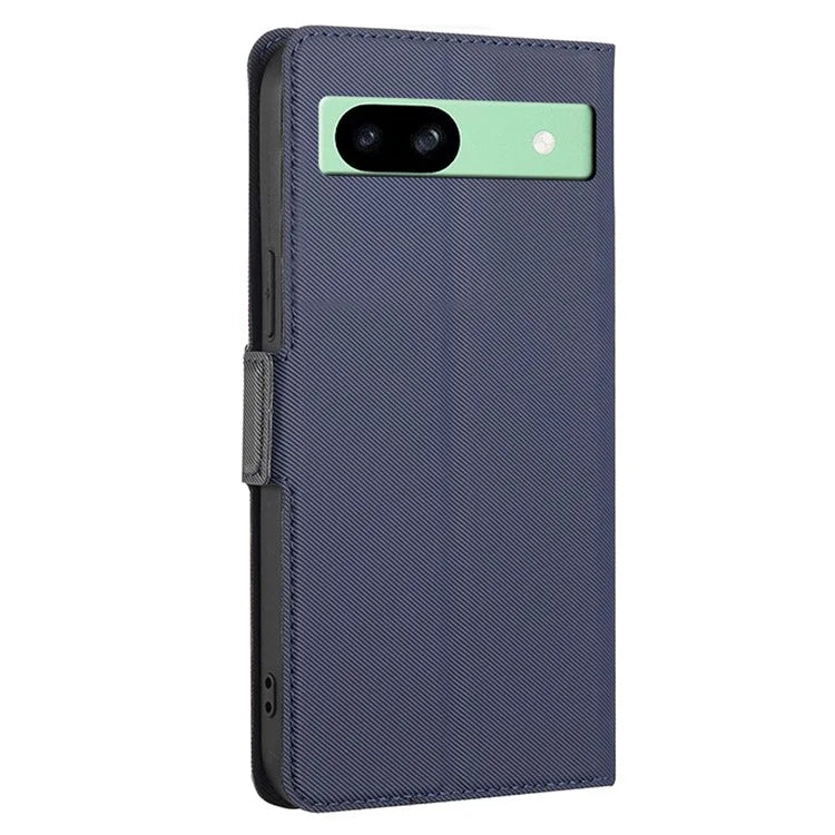 For Google Pixel 8a Fall Proof Case Card Holder Twill Texture Leather Cell Phone Cover