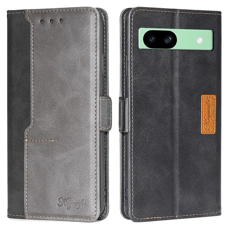 For Google Pixel 8a Cover Color Splicing Double Side Clasp Leather Wallet Phone Case