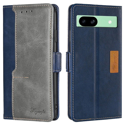 For Google Pixel 8a Cover Color Splicing Double Side Clasp Leather Wallet Phone Case