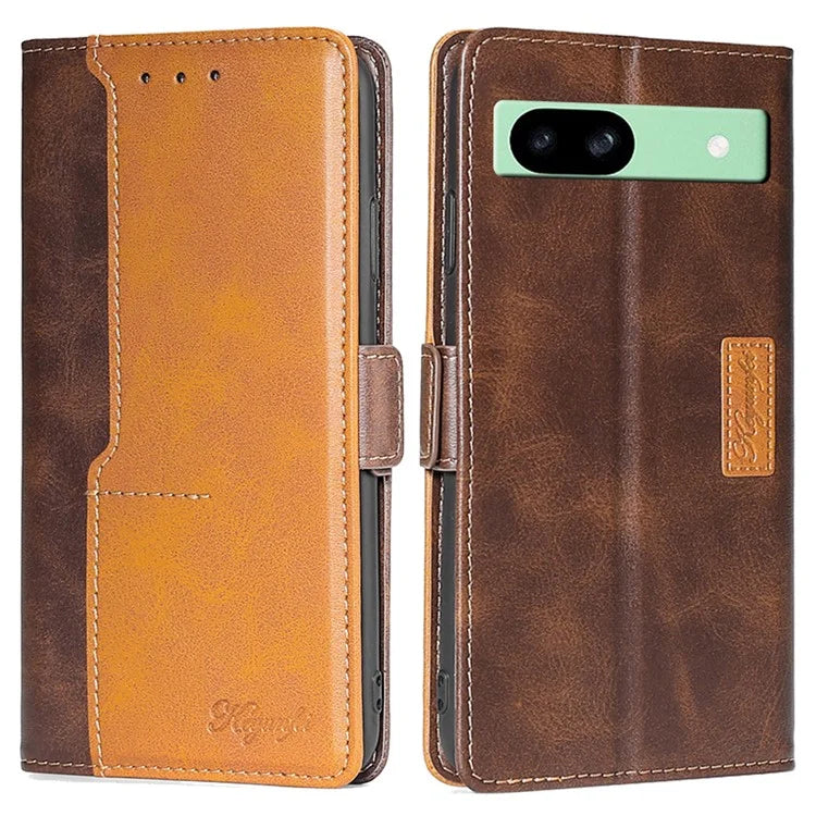 For Google Pixel 8a Cover Color Splicing Double Side Clasp Leather Wallet Phone Case