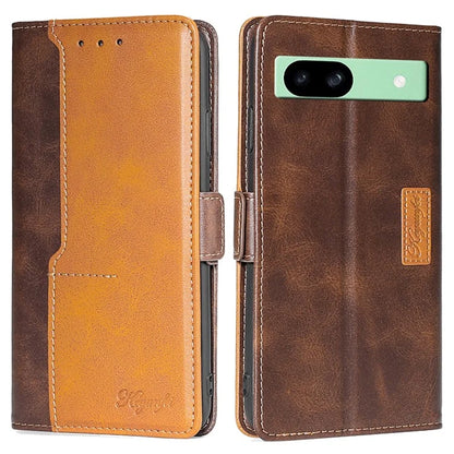 For Google Pixel 8a Cover Color Splicing Double Side Clasp Leather Wallet Phone Case