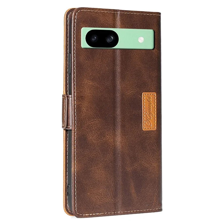 For Google Pixel 8a Cover Color Splicing Double Side Clasp Leather Wallet Phone Case