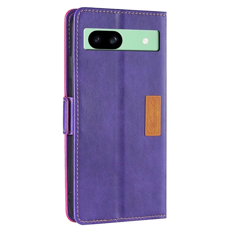 For Google Pixel 8a Cover Color Splicing Double Side Clasp Leather Wallet Phone Case