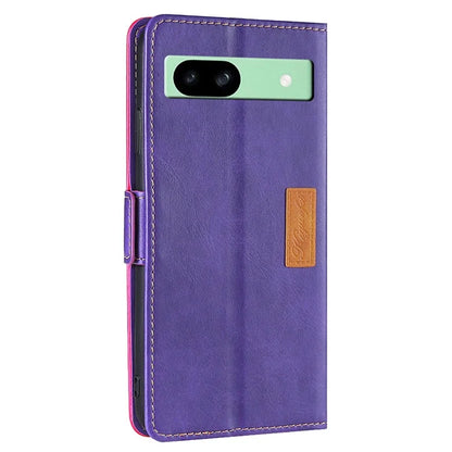 For Google Pixel 8a Cover Color Splicing Double Side Clasp Leather Wallet Phone Case