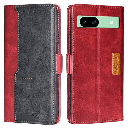 For Google Pixel 8a Cover Color Splicing Double Side Clasp Leather Wallet Phone Case