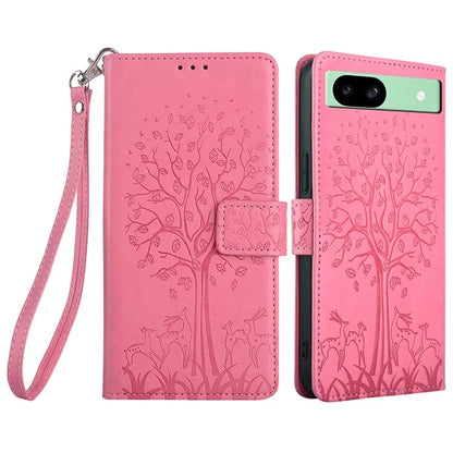 For Google Pixel 8a Case Imprinted Pattern PU Leather Wallet Stand Smartphone Cover