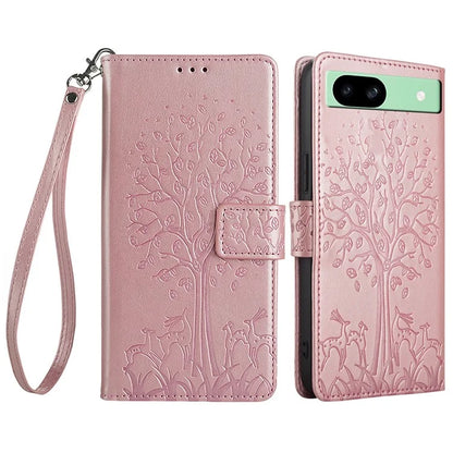 For Google Pixel 8a Case Imprinted Pattern PU Leather Wallet Stand Smartphone Cover