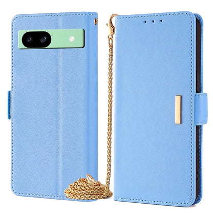 For Google Pixel 8a Case RFID Blocking Phone Wallet Cover with Metal Chain Shoulder Strap