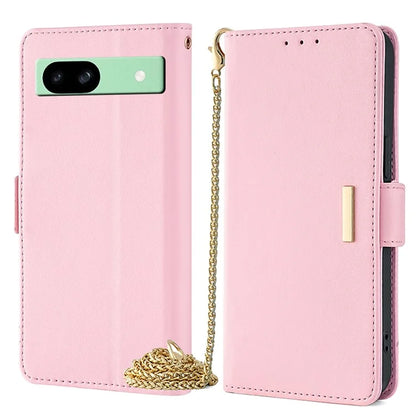 For Google Pixel 8a Case RFID Blocking Phone Wallet Cover with Metal Chain Shoulder Strap