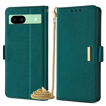 For Google Pixel 8a Case RFID Blocking Phone Wallet Cover with Metal Chain Shoulder Strap