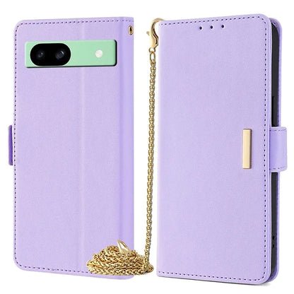 For Google Pixel 8a Case RFID Blocking Phone Wallet Cover with Metal Chain Shoulder Strap