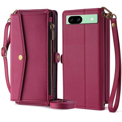 For Google Pixel 8a Case with 6 Card Holder Slots Stand Leather Wallet Purse Handbag Phone Cover