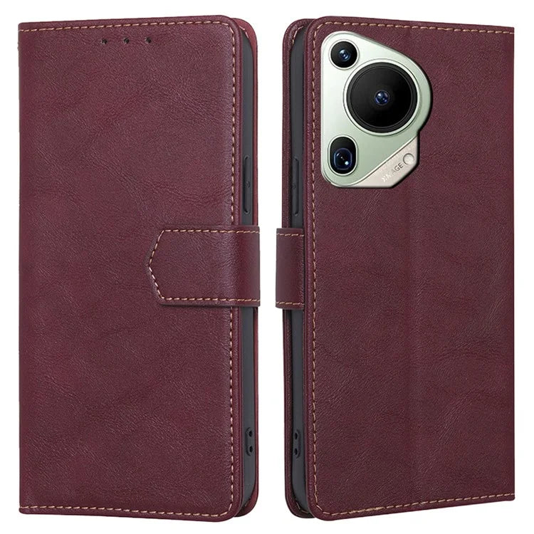 For Huawei Pura 70 Ultra Leather Case RFID Blocking Magnetic Clasp Phone Cover
