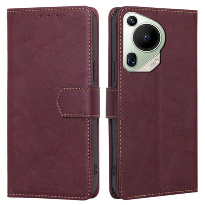 For Huawei Pura 70 Ultra Leather Case RFID Blocking Magnetic Clasp Phone Cover