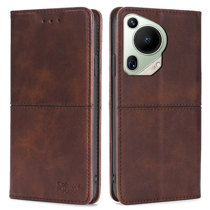 For Huawei Pura 70 Ultra Leather Case Magnetic Closure Full Protection Book Folio Design Phone Cover