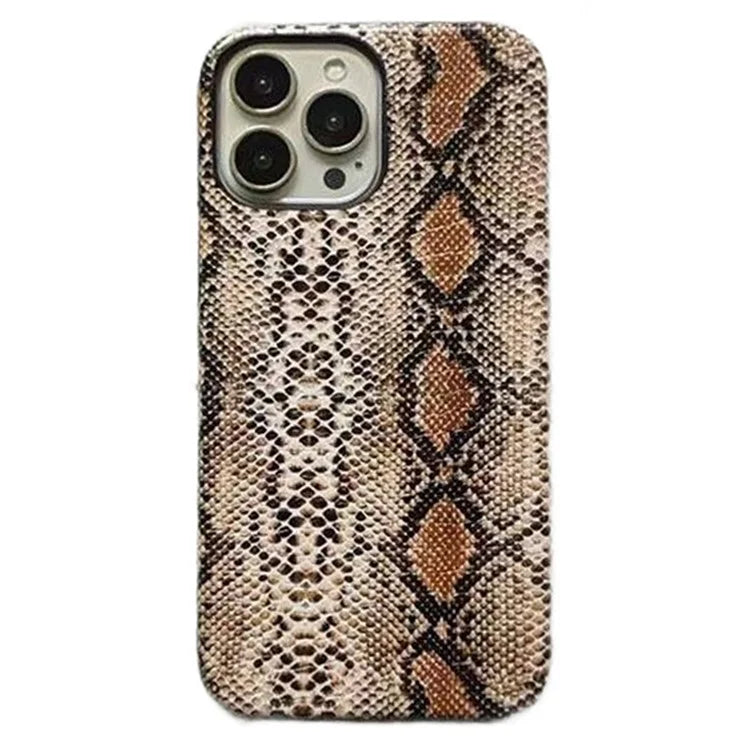 For iPhone 14 Pro Max Incomplete Cover Snake Texture PC+PU Leather Phone Case