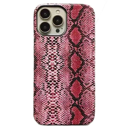 For iPhone 14 Pro Max Incomplete Cover Snake Texture PC+PU Leather Phone Case