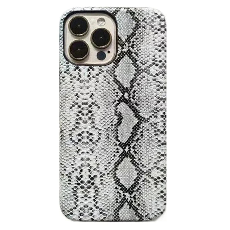 For iPhone 14 Pro Case PC+PU Leather Protective Cover Snake Texture (Not Complete Covering)