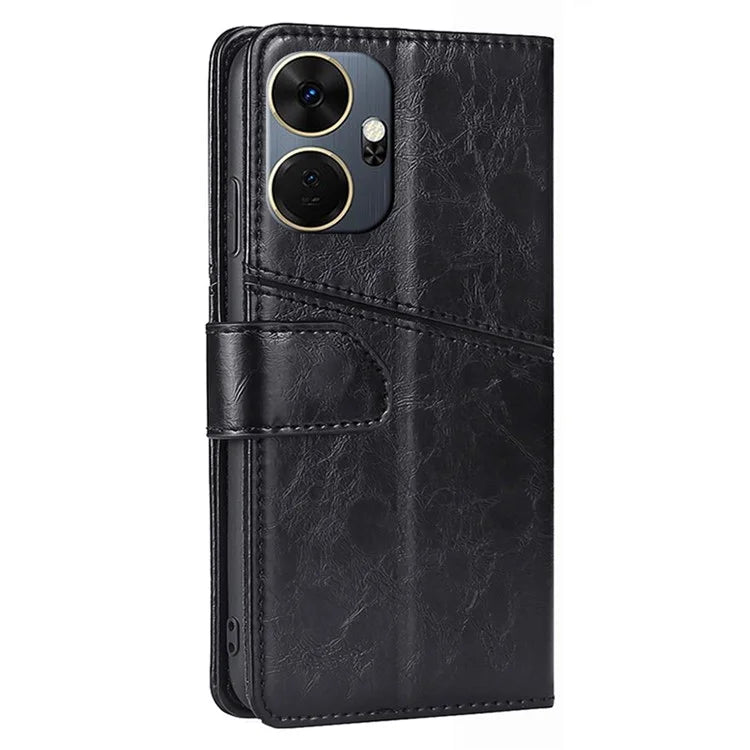 For itel P55+ Case Splicing Design Leather Wallet Stand Shockproof Phone Cover