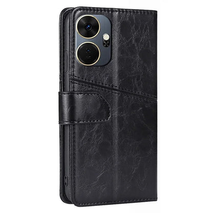 For itel P55+ Case Splicing Design Leather Wallet Stand Shockproof Phone Cover