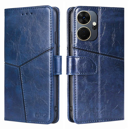 For itel P55+ Case Splicing Design Leather Wallet Stand Shockproof Phone Cover