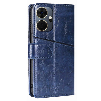 For itel P55+ Case Splicing Design Leather Wallet Stand Shockproof Phone Cover