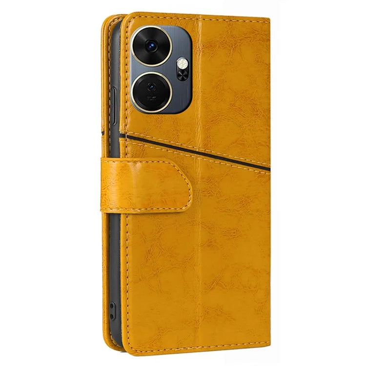 For itel P55+ Case Splicing Design Leather Wallet Stand Shockproof Phone Cover