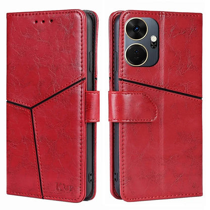 For itel P55+ Case Splicing Design Leather Wallet Stand Shockproof Phone Cover