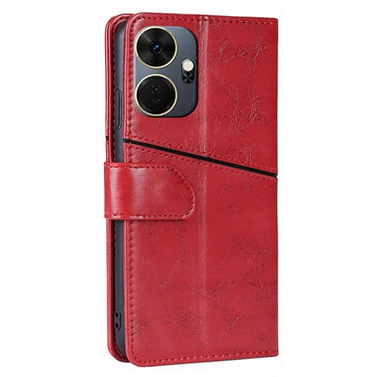 For itel P55+ Case Splicing Design Leather Wallet Stand Shockproof Phone Cover