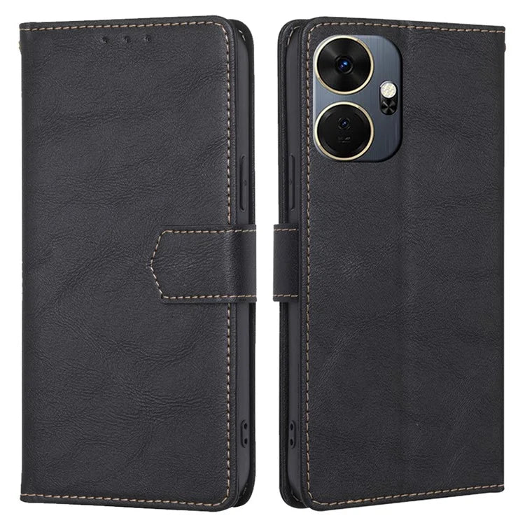 For itel P55+ Leather Case RFID Blocking Wallet Stand Phone Cover