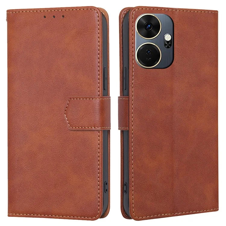 For itel P55+ Leather Case RFID Blocking Wallet Stand Phone Cover
