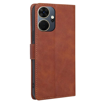 For itel P55+ Leather Case RFID Blocking Wallet Stand Phone Cover