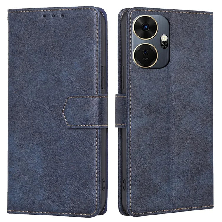 For itel P55+ Leather Case RFID Blocking Wallet Stand Phone Cover